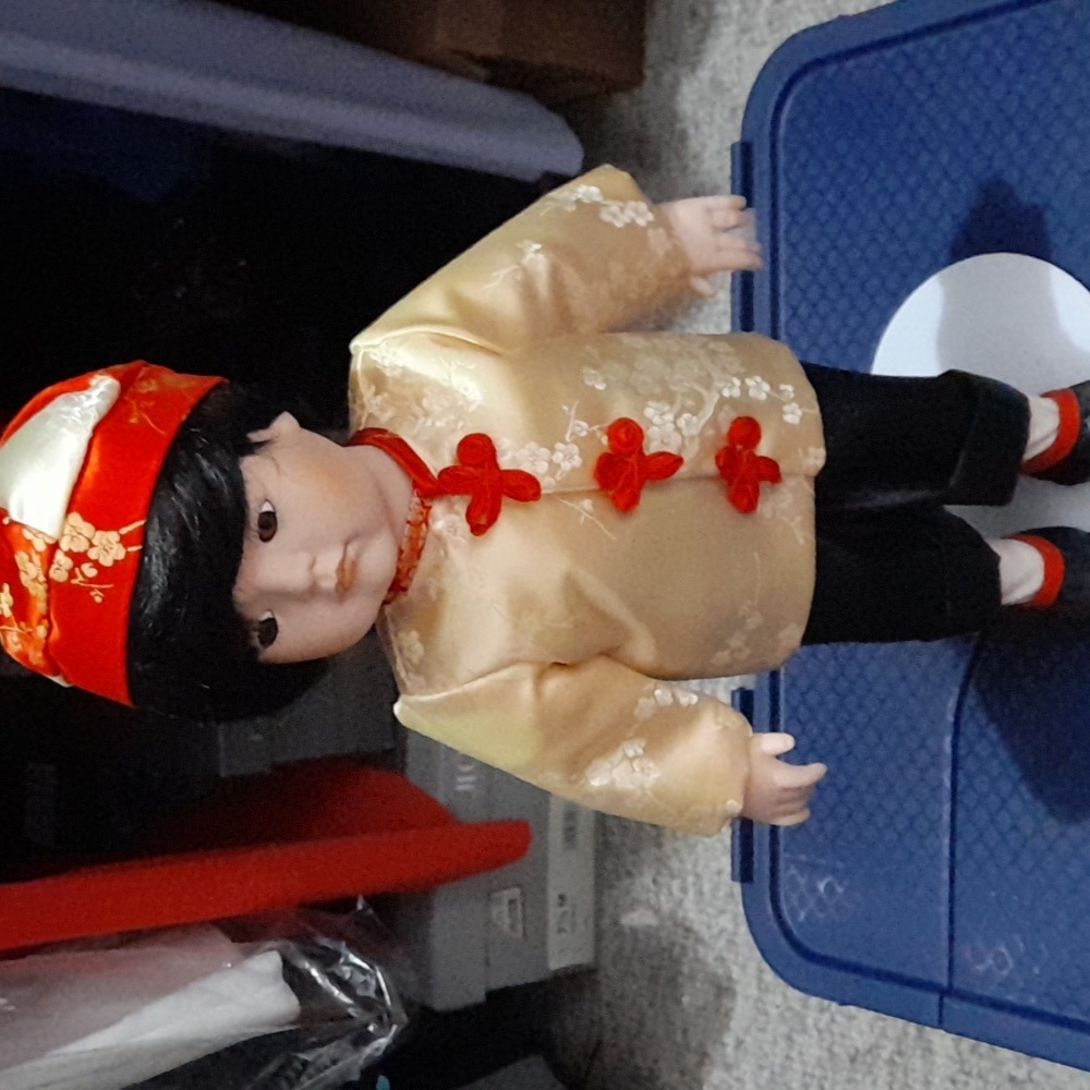 Asian Boy Showcase Doll with Stand